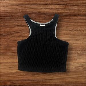 Monaco Black Textured Crop Top